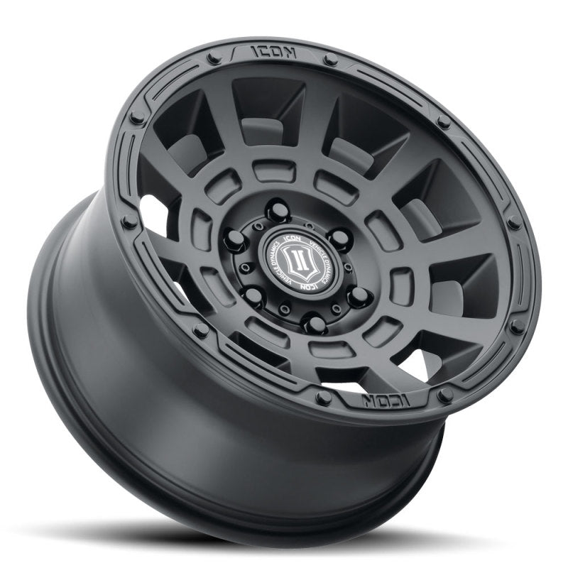 ICON Thrust 17x8.5 6x5.5 25mm Offset 5.75in BS 95.1mm Bore Satin Black Wheel 2817859057SB