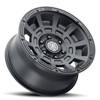 ICON Thrust 17x8.5 6x5.5 25mm Offset 5.75in BS 95.1mm Bore Satin Black Wheel 2817859057SB