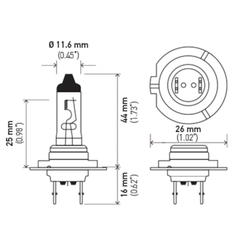 Hella Bulb H7 12V 55W Px26D T4625 +50 H7P50