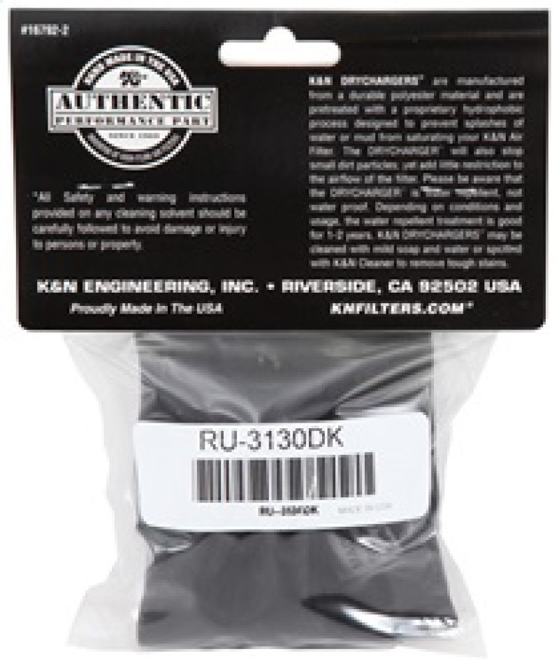 K&N Air Filter Wrap Black RU-3130 RU-3130DK