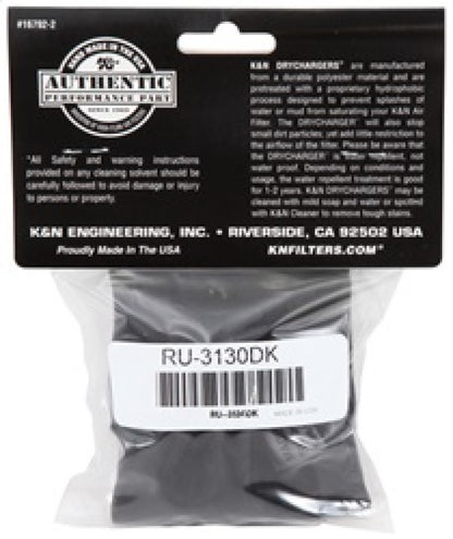 K&N Air Filter Wrap Black RU-3130 RU-3130DK