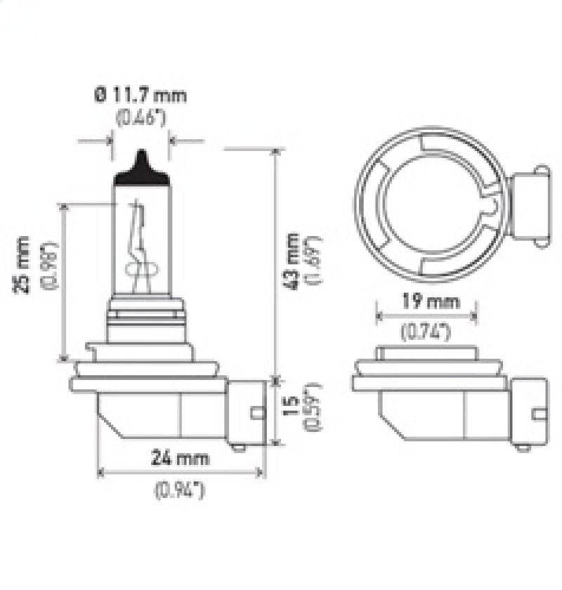 Hella Bulb H11 12V 55W Pgj192 T4 +50 H11P50