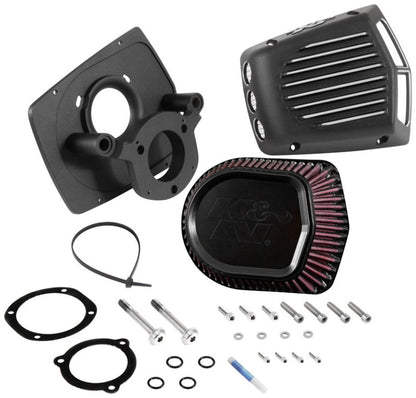 K&N Street Metal Intake System for 08-16 Harley Davidson Touring Models - Shaker Black RK-3951