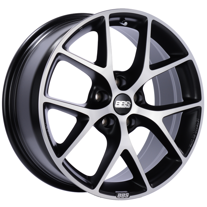 BBS SR 18x8 5x120 ET32 Satin Black Diamond Cut Face Wheel -82mm PFS/Clip Required SR019VGPK