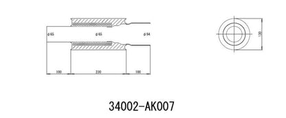 HKS UNIVERSAL EX H/M SUS 130-65 (MOQ: 8pcs) 34002-AK007