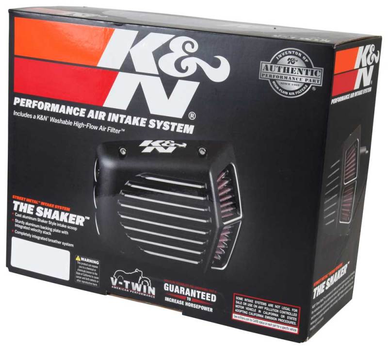 K&N Street Metal Intake System 01-16 Harley Davidson Shaker Silver H/D Softail/Dyna Fl RK-3950S