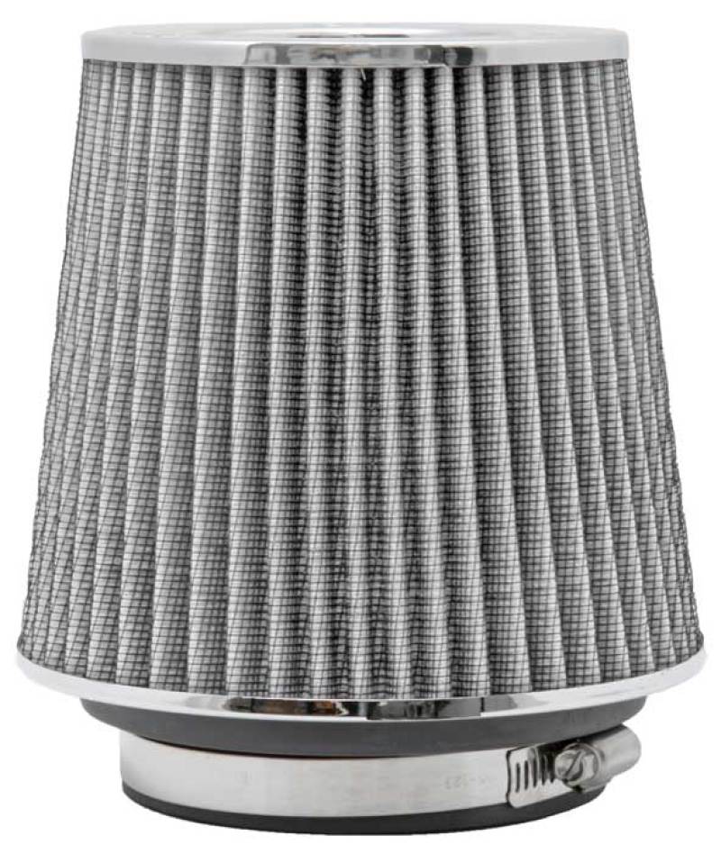 K&N Universal Filter Chrome Round Tapered White - 4in Flange ID x 1.125in Flange Length x 5.5in H RG-1001WT