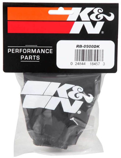 K&N Black DryCharger Round Straight Air Filter Wrap 4.5in ID x 4in H RB-0900DK