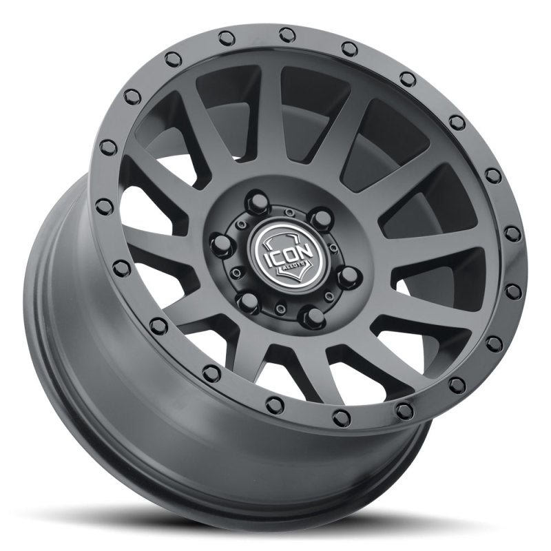 ICON Compression 17x8.5 6x5.5 0mm Offset 4.75in BS 106.1mm Bore Double Black Wheel 2017858347DB