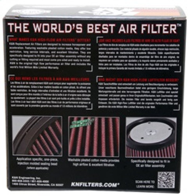 K&N 4in ID / 5.5in OD / 2in H Custom Assembly Filter designed to fit Harley-Davidson Motorcycle RK-3201