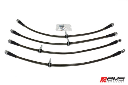 AMS Performance 08-15 Mitsubishi EVO X Stainless Steel Brake Lines (4 Lines) AMS.04.01.0004-1