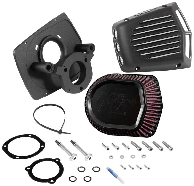 K&N Street Metal Intake System for 08-16 Harley Davidson Touring Models - Shaker Black RK-3951