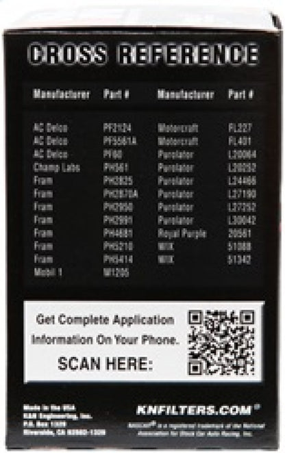 K&N Oil Filter for Nissan/Ford/Toyota/Audi/Chevy/Subary/VW/Porsche/BMW 3in OD x 5.063in H PS-2005