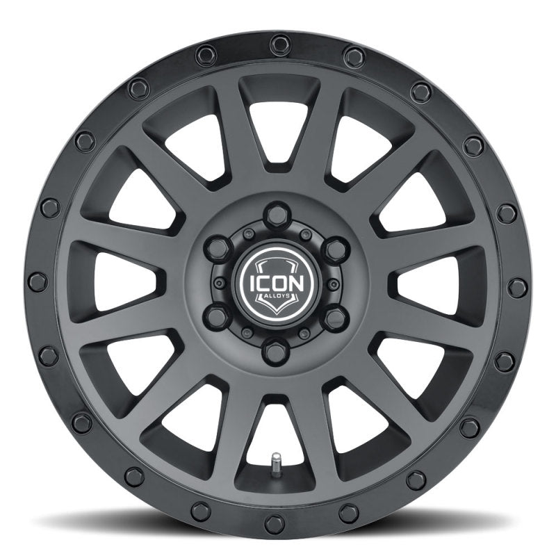 ICON Compression 17x8.5 6x5.5 0mm Offset 4.75in BS 106.1mm Bore Double Black Wheel 2017858347DB