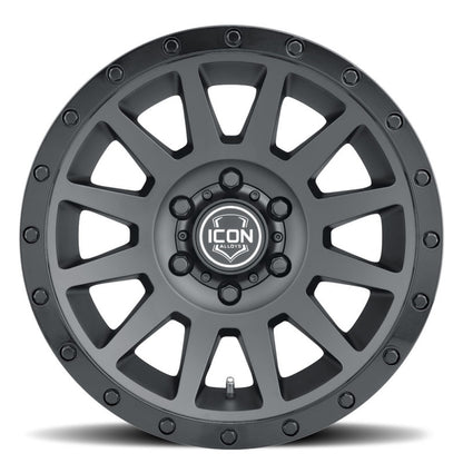 ICON Compression 17x8.5 6x5.5 0mm Offset 4.75in BS 106.1mm Bore Double Black Wheel 2017858347DB