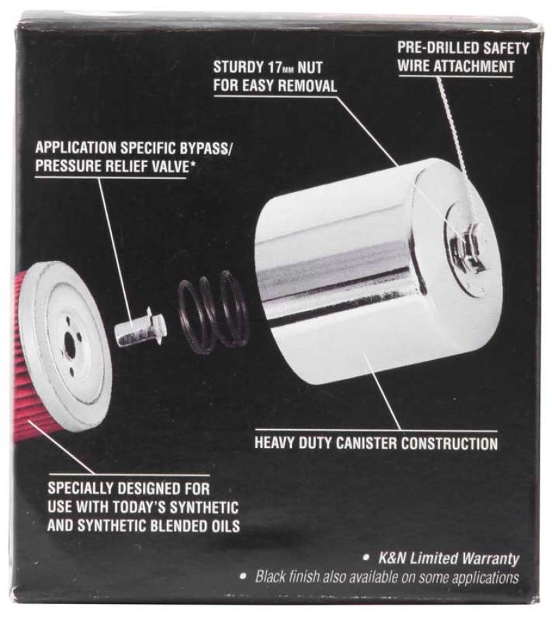 K&N Honda / Kawasaki / Arctic Cat / Suzuki / Triumph / Yamaha 2.688in OD x 2.969in H Oil Filter KN-204C