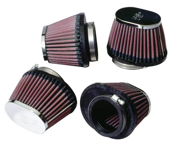 K&N Universal Chrome Oval Tapered Filter 2.125inFlgID x 4inBOL x 3inBOW x 3inTOL x 2inTOW x 2.75inH RC-0984