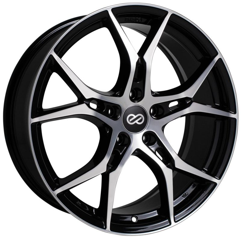 Enkei Vulcan 19X8.0 35mm Offset 5x114.3 Bolt 72.6mm Bore Black Machined Wheel 517-980-6535BKM
