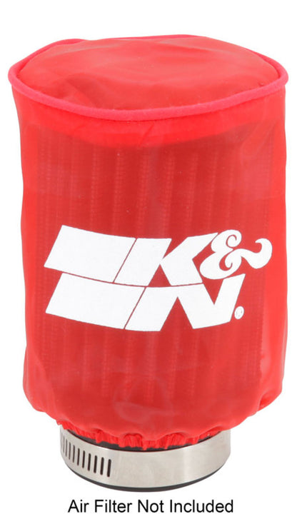 K&N Drycharger Air Filter Wrap - Round Straight - Red Closed Top 3in Inside Dia x 4in Height RU-1280DR