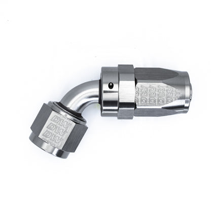 DeatschWerks 8 AN Female Flare Swivel 60-degree Hose End CPE - Anodized DW Titanium 6-02-0822