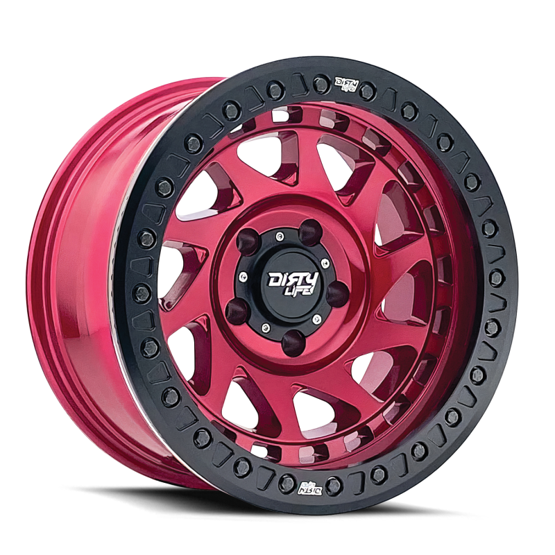 Dirty Life Wheels 9313 Enigma Race Series Crimson Candy Red Wheels 9313-7973R12