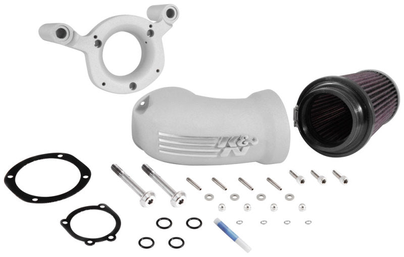 K&N 08-17 Harley Davidson Touring Models Performance Air Intake System Silver 57-1134S
