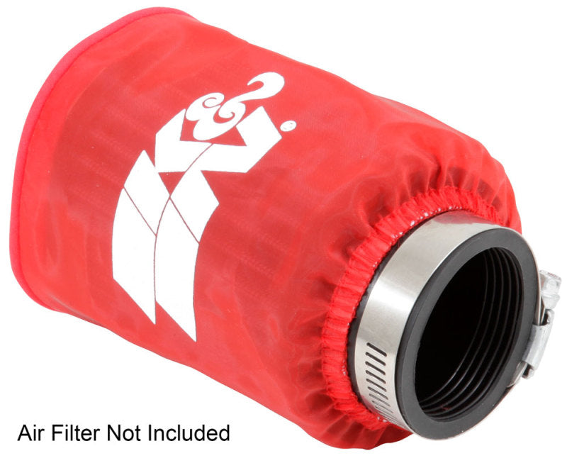 K&N Drycharger Air Filter Wrap - Round Straight - Red Closed Top 3in Inside Dia x 4in Height RU-1280DR