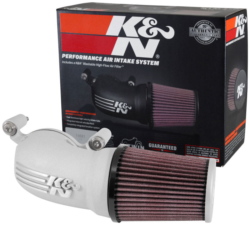 K&N 08-17 Harley Davidson Touring Models Performance Air Intake System Silver 57-1134S