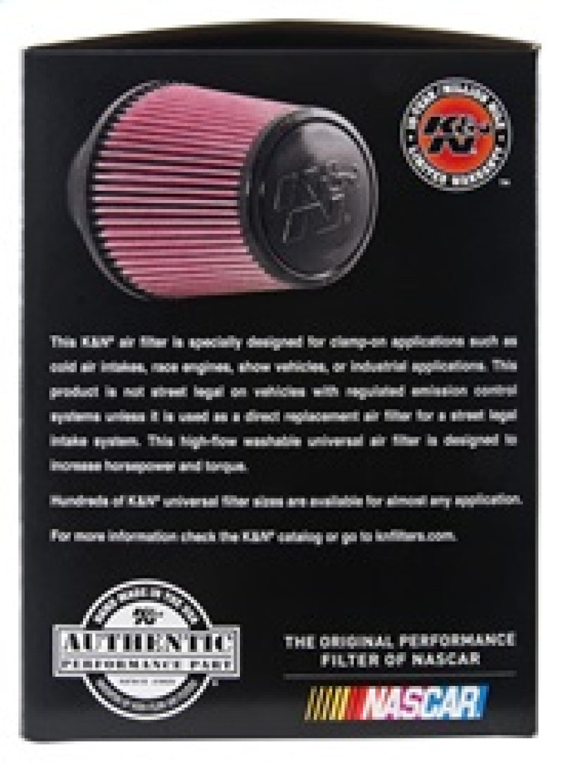 K&N Universal Rubber Filter - Round Tapered 6in Base OD x 3in Flange ID x 6in H RE-0930