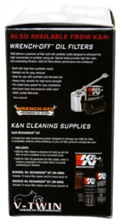 K&N Replacement Unique Air Filter 6.625in L x 4.75in W x 1.625in H with 1 Flange for Harley Davidson HD-1614
