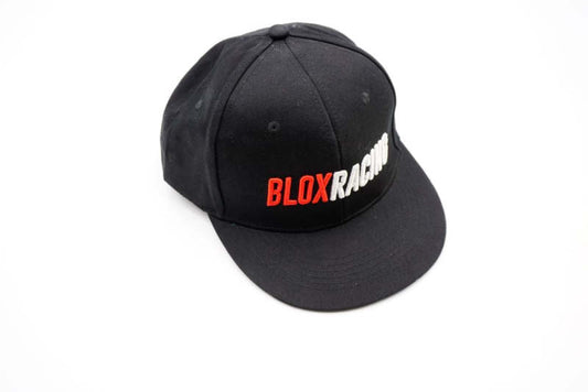 BLOX Racing Snapback Cap Black with Red and White Logo - Blox Racing - New Style Flat Bill BXAP-00107