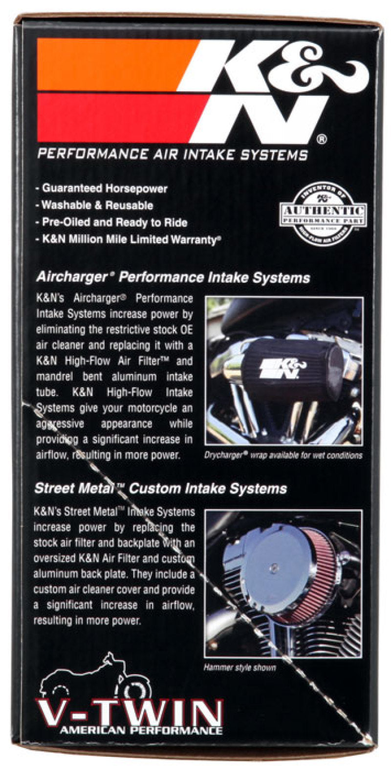 K&N 99+ Harley Davidson Street Metal Intake System - Hammer Black RK-3933B