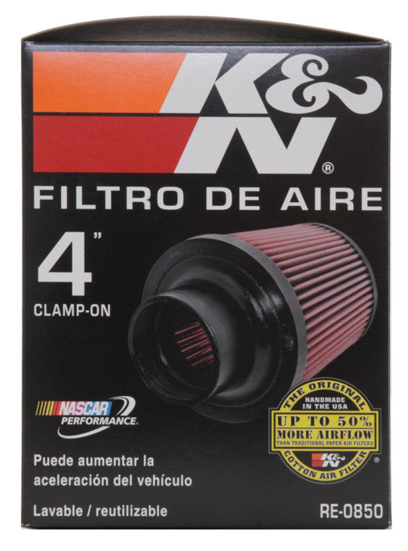 K&N Universal Air Filter (4in. Flange / 6in. Base OD / 4-5/8in. Top OD / 6in. Height) RE-0850