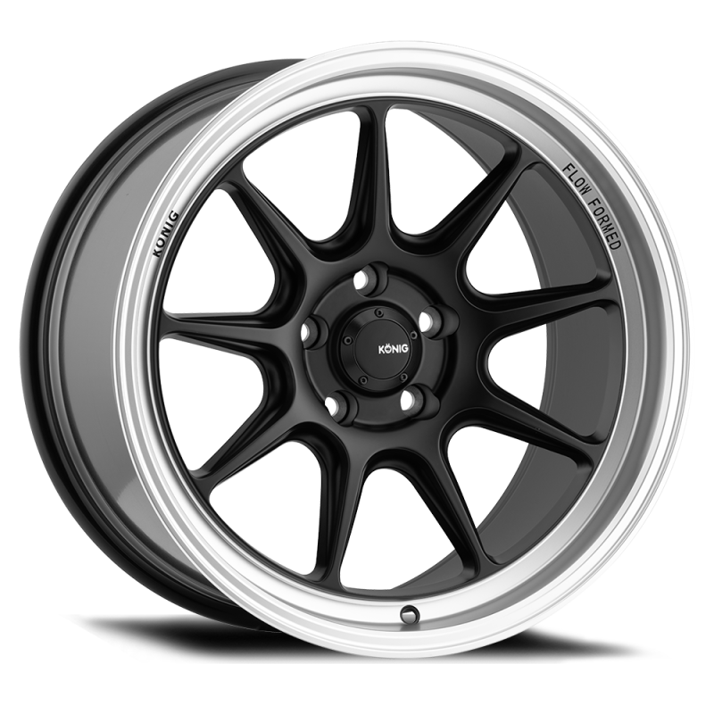 Konig Countergram 18x8.5 5x108 ET43 Matte Black / Matte Machined Lip CT88508435