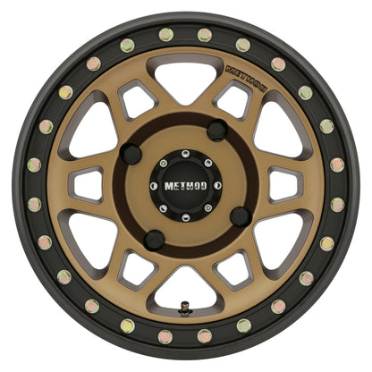 Method Race Wheels MR405 UTV Beadlock Matte Bronze Wheels with Black Ring MR40557047943B