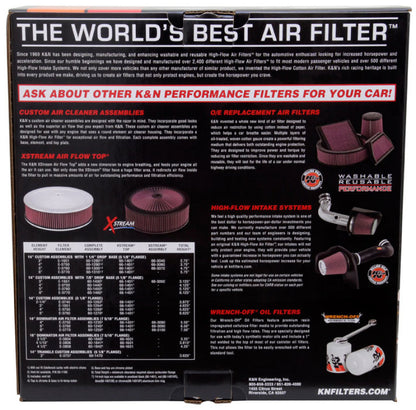 K&N Universal Custom Air Filter - Round 7-5/16in. Flange / 14in. OD / 12in. ID / 5.5in. Height 60-1235