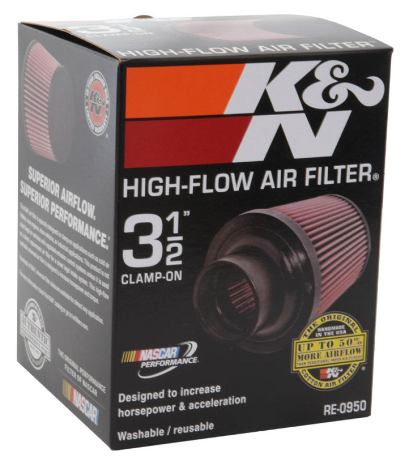K&N Universal Rubber Filter 3 1/2inch ID FLG / 6inch Base / 4-5/8inch Top / 6inch Height RE-0950