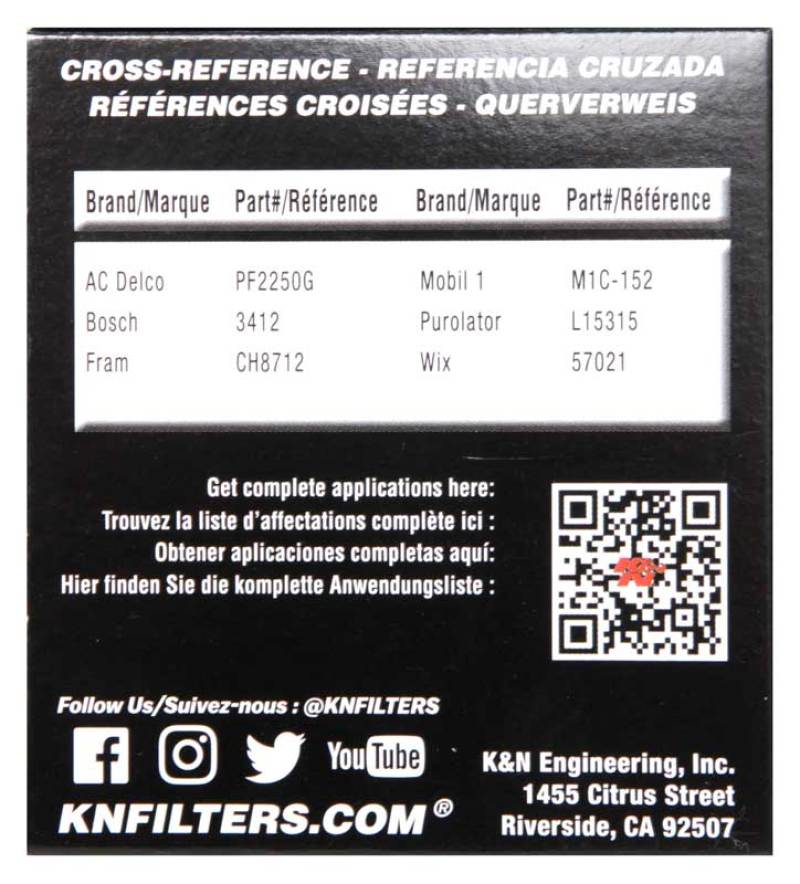 K&N Oil Filter OIL FILTER AUTOMOTIVE HP-7002