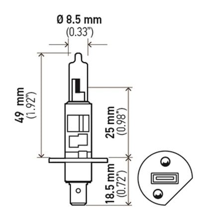 Hella Bulb H1 12V 55W P14.5s T2.5 LONGLIFE H1LL