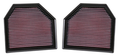 K&N Replacement Air Filter for 11-14 BMW M5/M6 4.4L V8 / 2015 M4/M3 3.0L I6  (2 per box) 33-2488