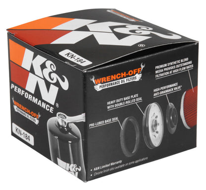 K&N Oil Filter 2.688in Height x 3.031in OD Powersports - Canister KN-184