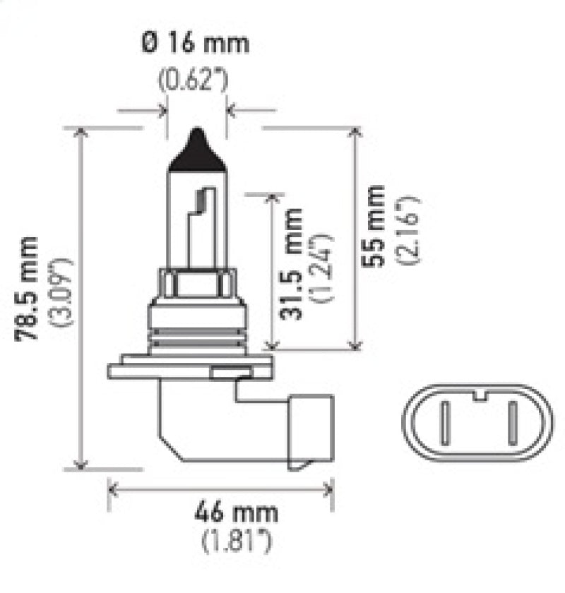 Hella Bulb 9006 12V 55W P22D T4 +50 9006P50
