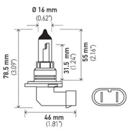 Hella Bulb 9006 12V 55W P22D T4 +50 9006P50