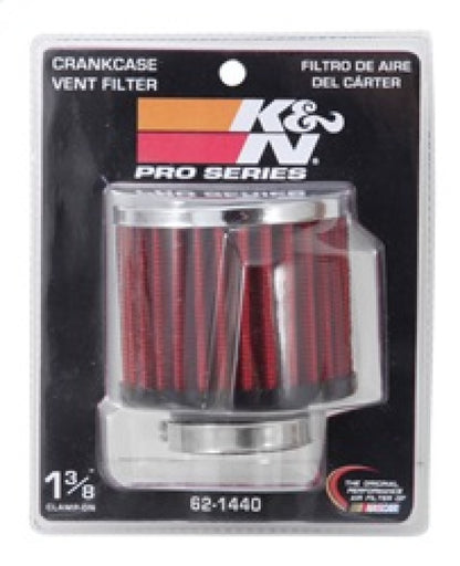 K&N 1.375 inch ID 3 inch OD 2.5 inch H Clamp On Crankcase Vent Filter 62-1440