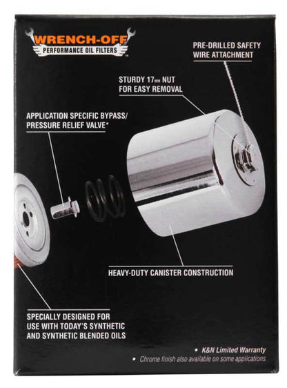K&N Harley Davidson / Buell 3in OD x 4.063in H Chrome Oil Filter KN-171C