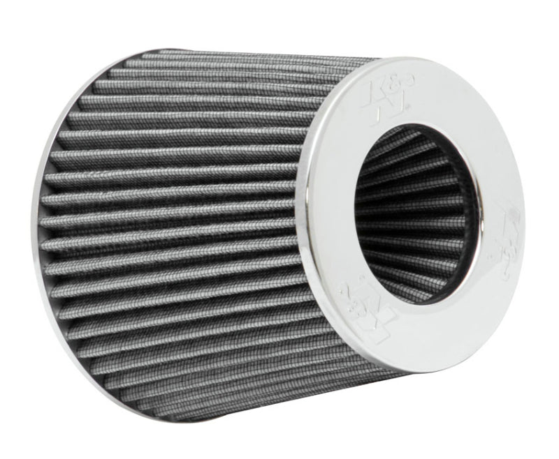 K&N Universal Filter Chrome Round Tapered White - 4in Flange ID x 1.125in Flange Length x 5.5in H RG-1001WT