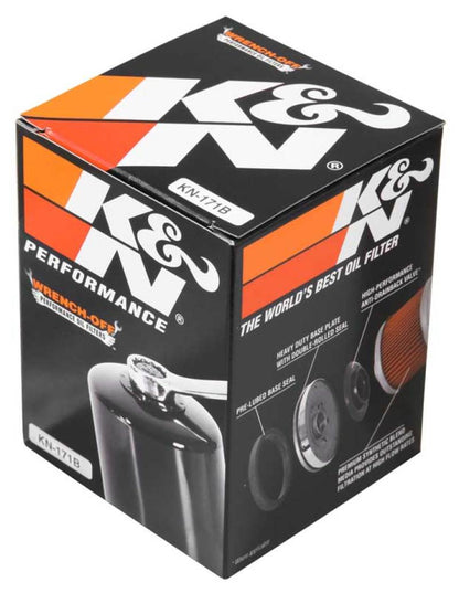 K&N Harley Davidson / Buell 3in OD x 4.063in H Black Oil Filter KN-171B