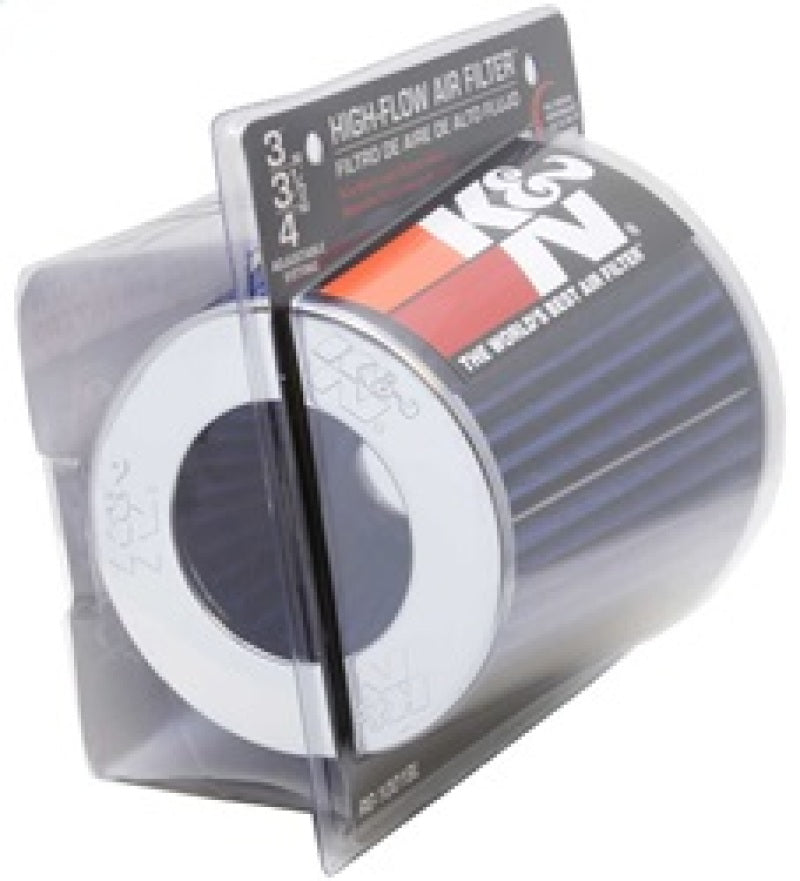 K&N Universal Air Filter Chrome Round Tapered Blue - 4in Flange ID x 1.125in Flange Length x 5.5in H RG-1001BL