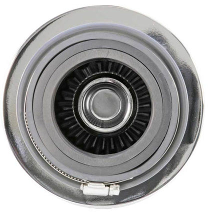 K&N Universal Filter Chrome Round Tapered White - 4in Flange ID x 1.125in Flange Length x 5.5in H RG-1001WT