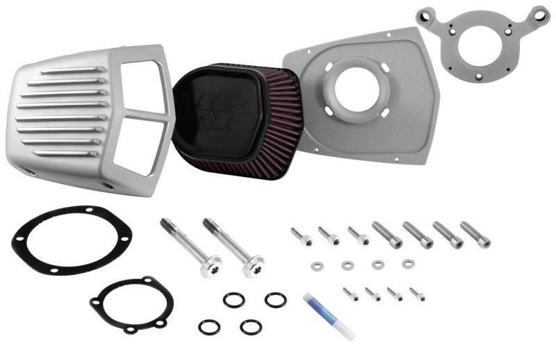 K&N Street Metal Intake System 01-16 Harley Davidson Shaker Silver H/D Softail/Dyna Fl RK-3950S